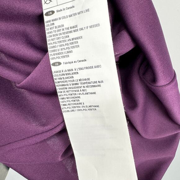 Joseph Ribkoff Draped Back Sheath Dress Purple NWT Size 12 - Picture 8 of 8